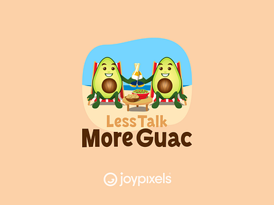 The JoyPixels Less Talk More Guac Emoji Sticker avocado avocados beer character cinco de mayo emoji emojis food fun glyph graphic guac guacamole holiday icon illustration yummy