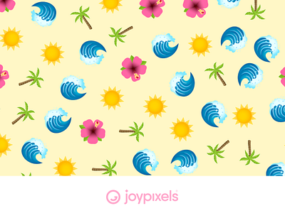 JoyPixels Tropical Island Pattern - Emoji Patterns 1.0 background background design emoji icon island palm palms pattern pattern art pattern design print seamless sun sunshine tile tiled tiles tropical tropics vacation