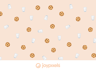 The JoyPixels Cookies & Milk Pattern - Patterns 1.0 background christmas cookies emoji emojis icon illustration milk pattern seamless tile
