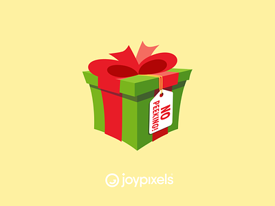 The JoyPixels No Peeking Emoji Sticker - Winter Joy bow christmas emoji emojis gift glyph graphic icon illustration present ribbon santa