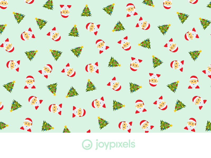 The JoyPixels Christmas Pattern - Patterns 1.0 background character christmas christmas tree emoji emojis graphic holiday icon pattern pattern design santa santaclaus seamless tile
