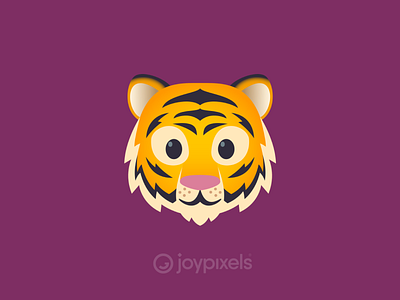 The JoyPixels Tiger Face emoji - Version 4.5 character emoji face fun icon illustration reaction smiley smiley face tiger