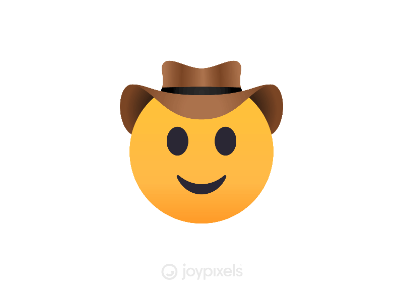 The JoyPixels Cowboy Smiley Emoji Animation after affects animated animation cartoon character cowboy emoji fun icon reaction smiley smiley face