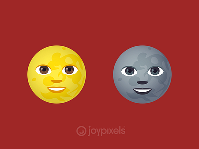 The JoyPixels New Moon Face & Full Moon Face Emojis character emoji emojis face icon illustration moon moon phases reaction smiley smiley face
