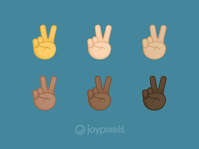 The JoyPixels Victory Hand Emoji - Version 4.5 character diversity emoji gesture hands icon illustration peace peace sign reaction skin tones victory hand