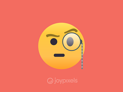 The JoyPixels Face with Monocle Emoji - Version 4.5 character emoji glasses icon illustration monocle raised eyebrow reaction smiley smiley face