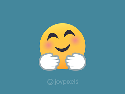 The JoyPixels Hugging Face Emoji - Version 4.5 character emoji face fun hug hugging hugs icon illustration kiss love reaction smiley smiley face squeeze