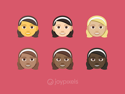 The JoyPixels Girl Emoji - Version 4.5 character diverse diversity emoji girl girls icon illustration reaction skin skin tones smiley