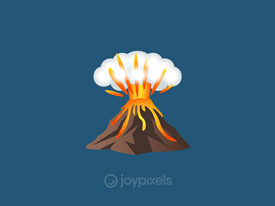 The JoyPixels Volcano Emoji - Version 4.5 character emoji fire icon illustration reaction smoke volcano volcanos