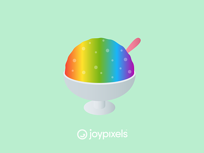 The JoyPixels Shaved Ice Emoji - Version 4.5 character dessert emoji food ice cream icon illustration rainbow shaved ice sherbert snocone snow cone snowcone sorbet