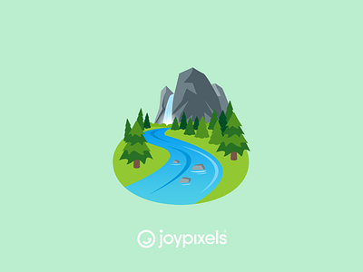 The JoyPixels National Park Emoji - Version 4.5 character creek emoji falls forrest icon illustration landscape national park park pine tree river stream trees waterfall waterfowl yosemite