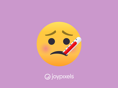 The JoyPixels Face with Thermometer Emoji - Version 4.5 character emoji emojis face glyph graphic icon ill illustration reaction sick smiley smiley face thermometer