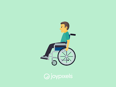 The JoyPixels Man in Manual Wheelchair Emoji - Version 5.0 character disability disabled emoji glyph graphic icon illustration wheel chair wheelchair