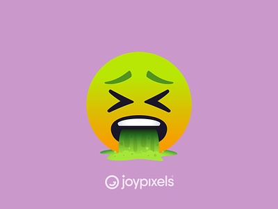 The JoyPixels Vomit Face Emoji - Version 5.0 barf barfing character emoji emojis face graphic icon ill illustration puke puking reaction sick smiley smiley face vomiting