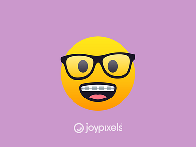 The JoyPixels Nerd Face Emoji - Version 5.0 braces character dork dorks dweeb emoji face fun glasses glyph graphic icon illustration nerd nerds nerdy reaction smiley smiley face