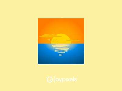 The JoyPixels Sunrise Emoji - Version 5.0 emoji emojis horizon icon illustration landscape landscape illustration ocean sunrise sunset sunsets sunshine