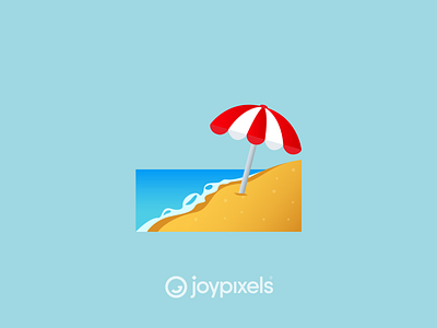 The JoyPixels Beach with Umbrella Emoji - Version 5.0 beach beach party emoji emojis icon illustration ocean oceans sand sea summer umbrella umbrellas vacation waves