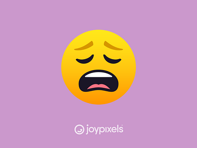 The JoyPixels Weary Face Emoji - Version 5.0 character emoji emojis exhausted face fun glyph graphic icon illustration reaction sleepy smiley smiley face tired weary