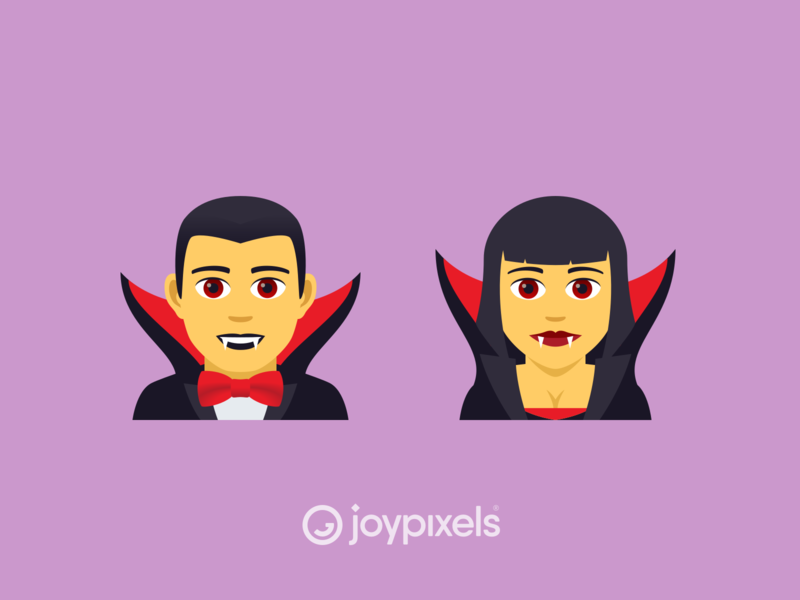 The JoyPixels Vampires Emoji - Version 5.0 character costume emoji emojis glyph graphic halloween icon illustration scary spooky vampire vampires vamps
