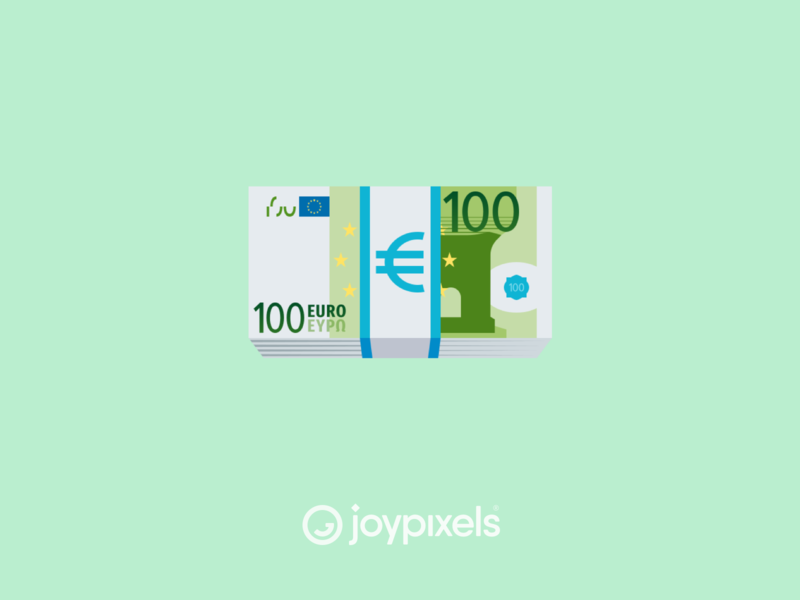 The JoyPixels Euro Banknote Emoji - Version 5.0 bank banking banknote banknotes cash dollar dollar bill emoji emojis glyph graphic icon illustration money vector