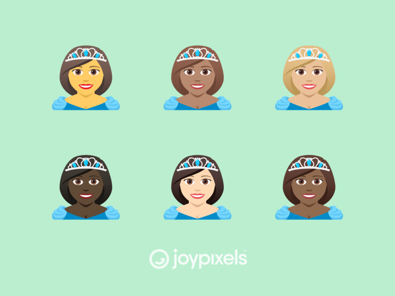 The JoyPixels Princess Emoji - Version 5.0 character crown diversities diversity emoji emojis glyph graphic icon illustration king prince princess princess day princesses queen queens royal