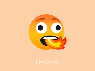 The JoyPixels Fire Mouth Face Emoji - All Smiles 1.0 character emoji emojis fire glyph gradient gradient design graphic icon illustration reaction smile smiles smiley smiley face vector vectors