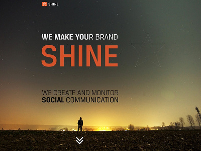 Shine Concept art direction communication design landingpage