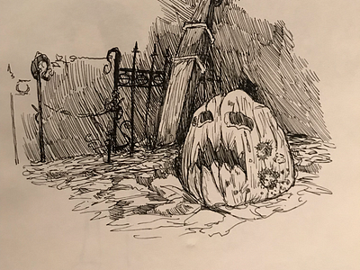Inktober leftover ink halloween pumpkin sketch
