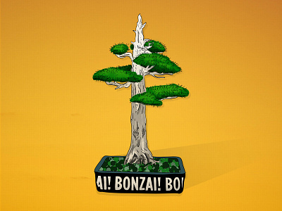 Bonzai! bonsai drawing illustration illustrator pen tree wacom
