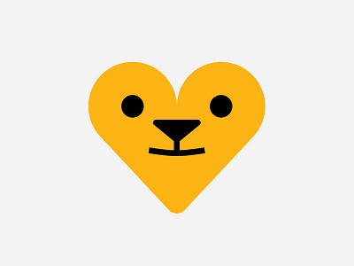 Lion Conservation mark badge brand branding eyes face heart icon lion logo mark yellow