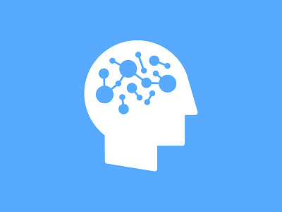 Cognitive Stimulation Therapy blue brain brand branding circles face head icon logo mark