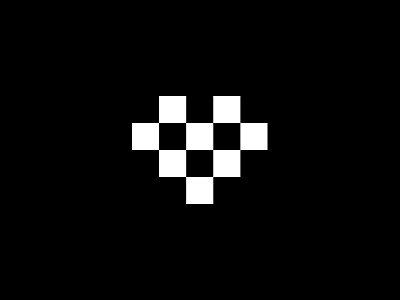 All Love black brand branding checked heart icon logo love mark pixel pixels symbol