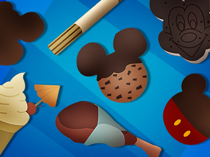 Disneyland Favorites vector color graphic drawing photoshop painting digital art motion designer heart designer illustrator disneyworld disneyland disney mickeymouse mickey art design illustration food