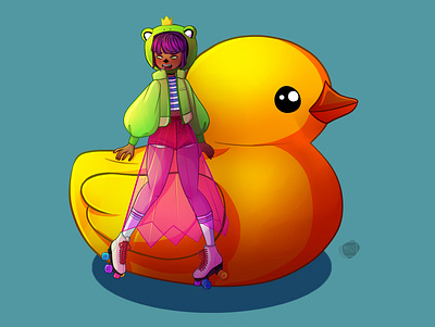 The Frog Princess art artwork character art character design cute art digital 2d draw duck frog girl character illustration original art original character paint