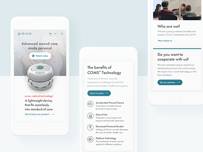 Piomic health minimal mobile mobile design startup ui user interface web website