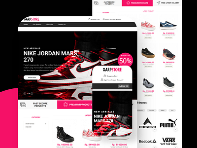 Garpstore Shoe Store Website - Landing Page