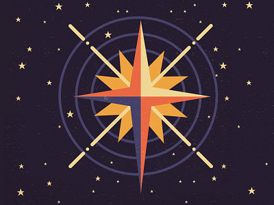 North Star christmas illustration jesus night star