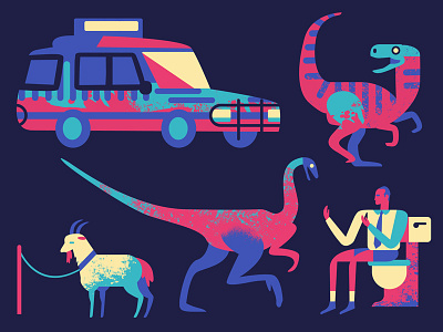 The Diet of a T-Rex car dino dinosaur gallimimus goat jeep jurassic park toilet velociraptor