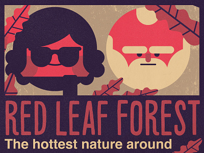 Postcard Forest characters forest helvetica leaf retro typography