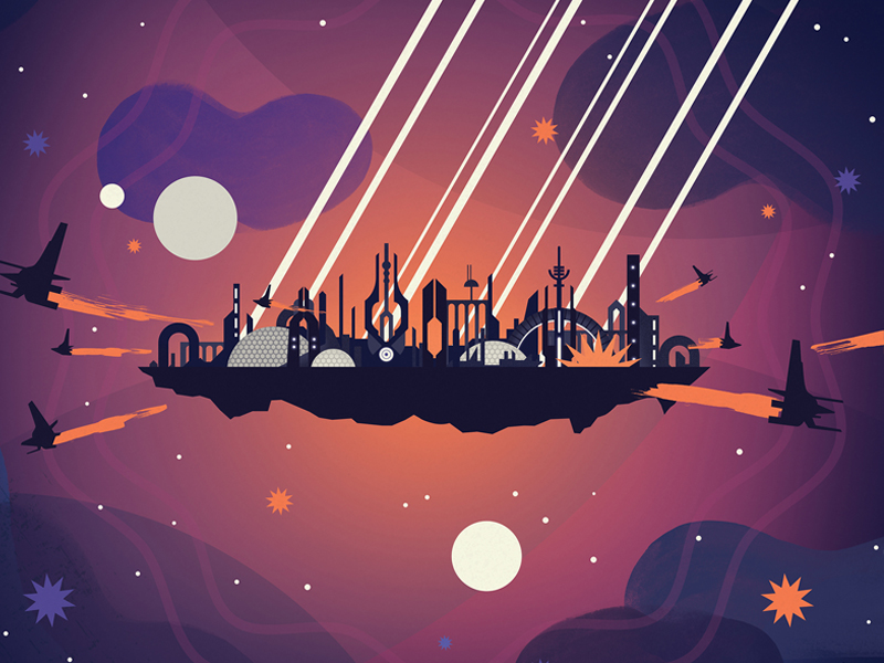 Space City by Owen Davey on Dribbble