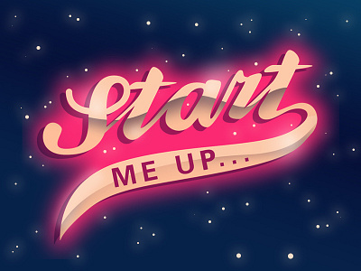 Start Me Up retro typography