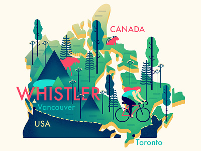 Whistler (Canada) Map canada cycling map mountains trees