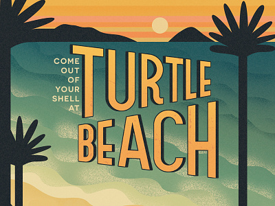 Twodots Postcard #26 beach palm sunset trees typography