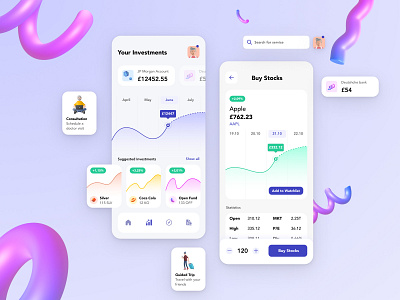 Senior Banking app 🧓🏻 3d fintech graphic design ui ux