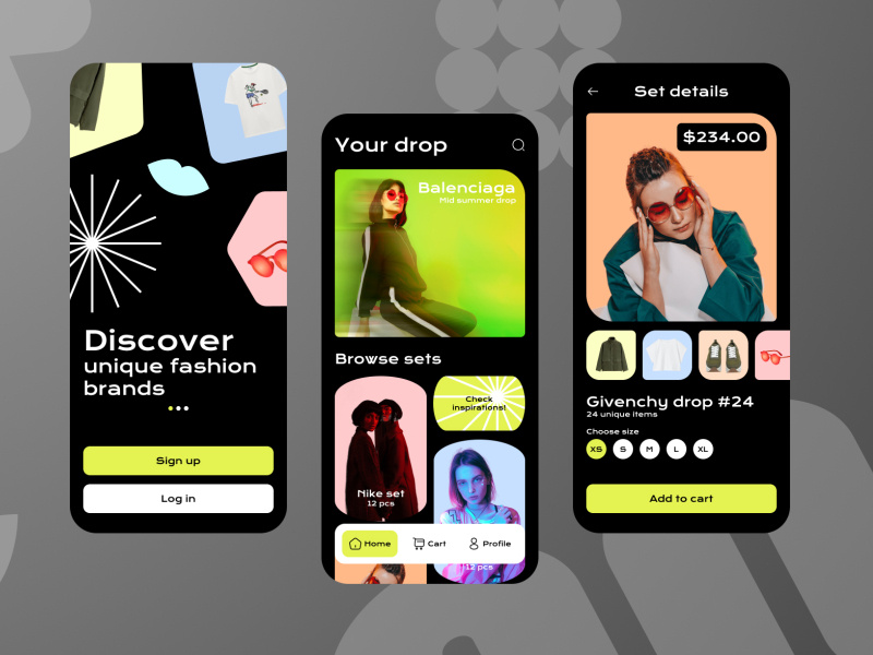 Limited fashion app by Piotr Rożnowski on Dribbble