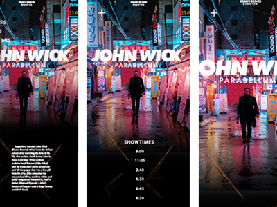 John Wick Movie Website Mock Up design challenge graphic design john wick minimal movie website movies ui