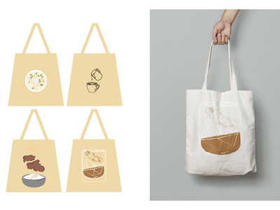 Tote bags inspired by my favorite things bags cocktails design drinks explorations food graphic design logo vector