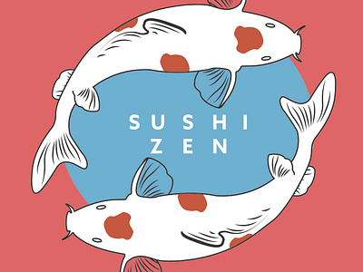 Logocore Design Challenge Day 4 of 30: Sushi Zen 30dayschallenge branding design design challenge graphic design illustration lettering logocore minimal vector