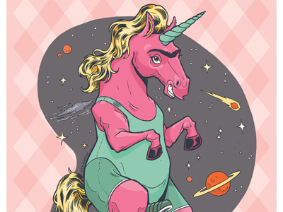 Unicorn with Unibrow In a Unitard on a Unicycle in the Universe beast magical unibrow unicorn unicycle unitard universe