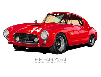 Ferrari illustration car design digital art drawing ferrari illu illustration illustrator procreate san francisco